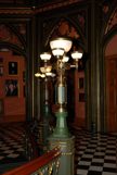 Light fixtures of lamp posts inside of historic capitol